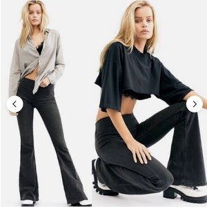 Free People We The Free Penny Pull-On Flare Jeans Black size 26